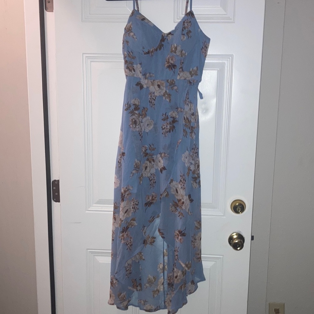 Lily Rose light blue floral high-low dress
